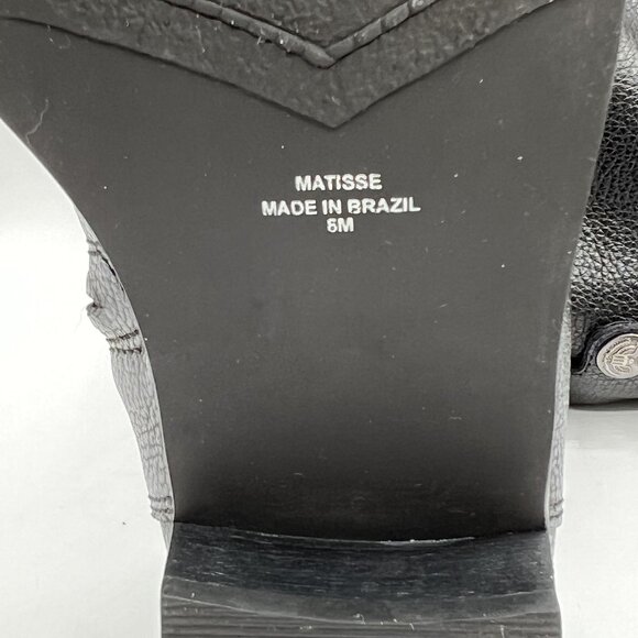 Matisse Womens 8  Sargent Black Leather Zip Riding Boots Button Brazil Made Goth - Picture 12 of 16